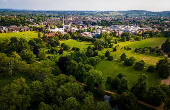 Oxford City aerial view